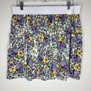 Maurices Floral Print Side Pockets Mini Skirt